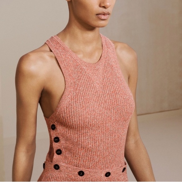 Zara SRPLS Ribbed Button Knit Dress - Picture 3 of 13